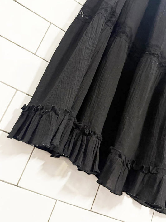 vintage 00s indulgence tiered ruffle maxi skirt - good market thrift store