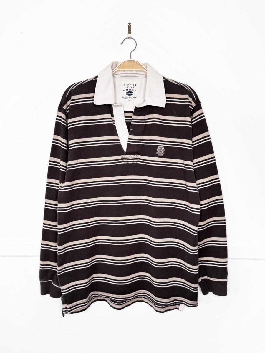 vintage 00s izod rugby striped long sleeve shirt - good market thrift store