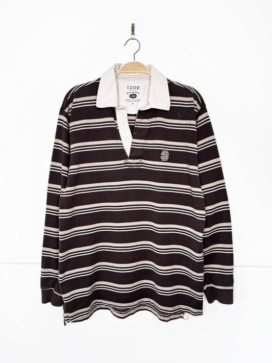vintage 00s izod rugby striped long sleeve shirt - good market thrift store
