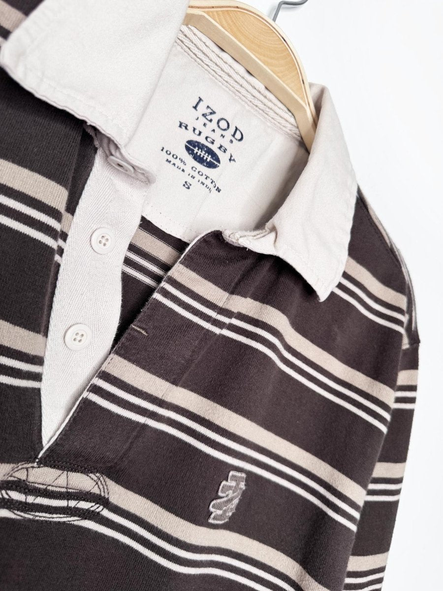 vintage 00s izod rugby striped long sleeve shirt - good market thrift store
