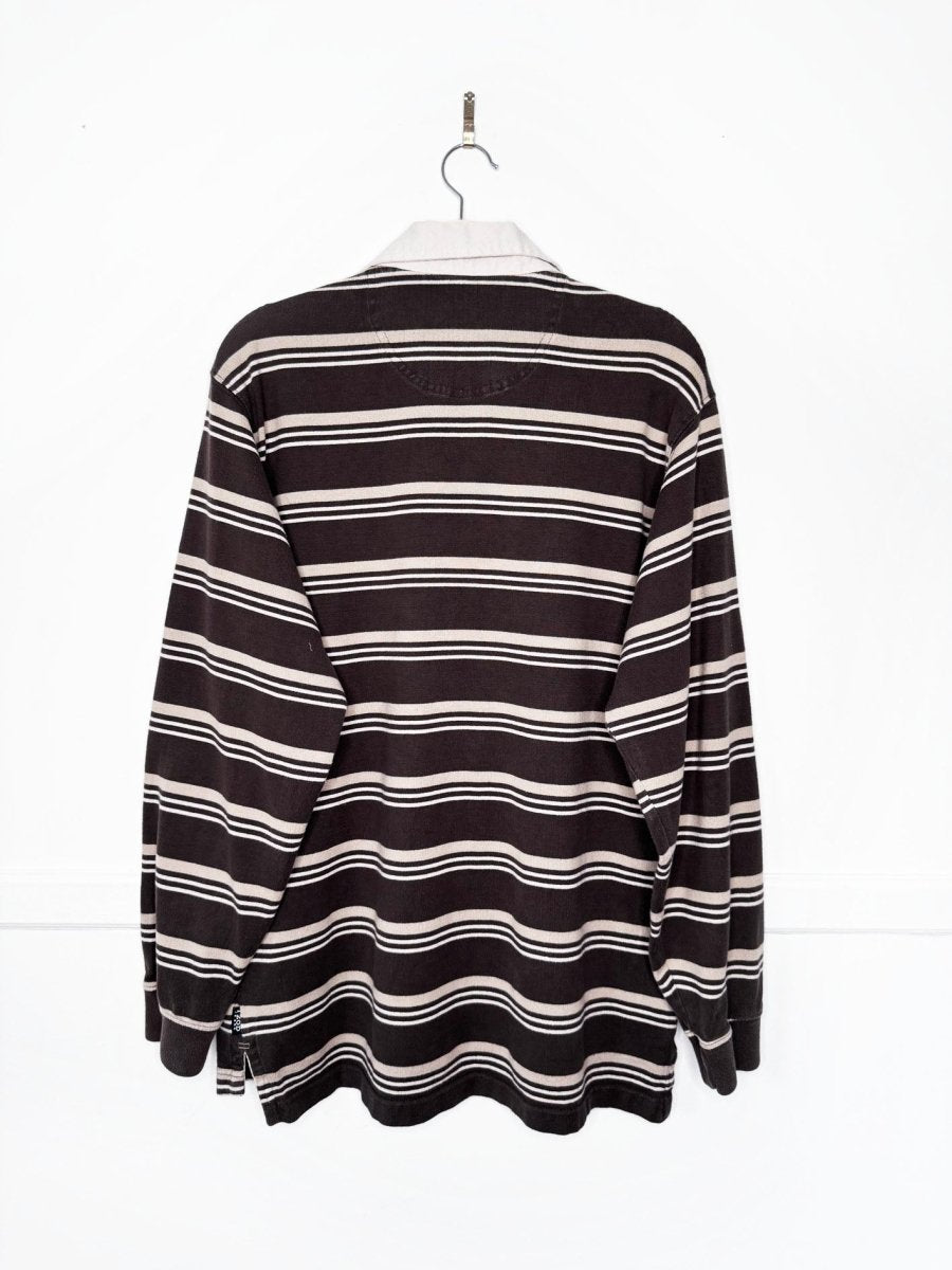 vintage 00s izod rugby striped long sleeve shirt - good market thrift store