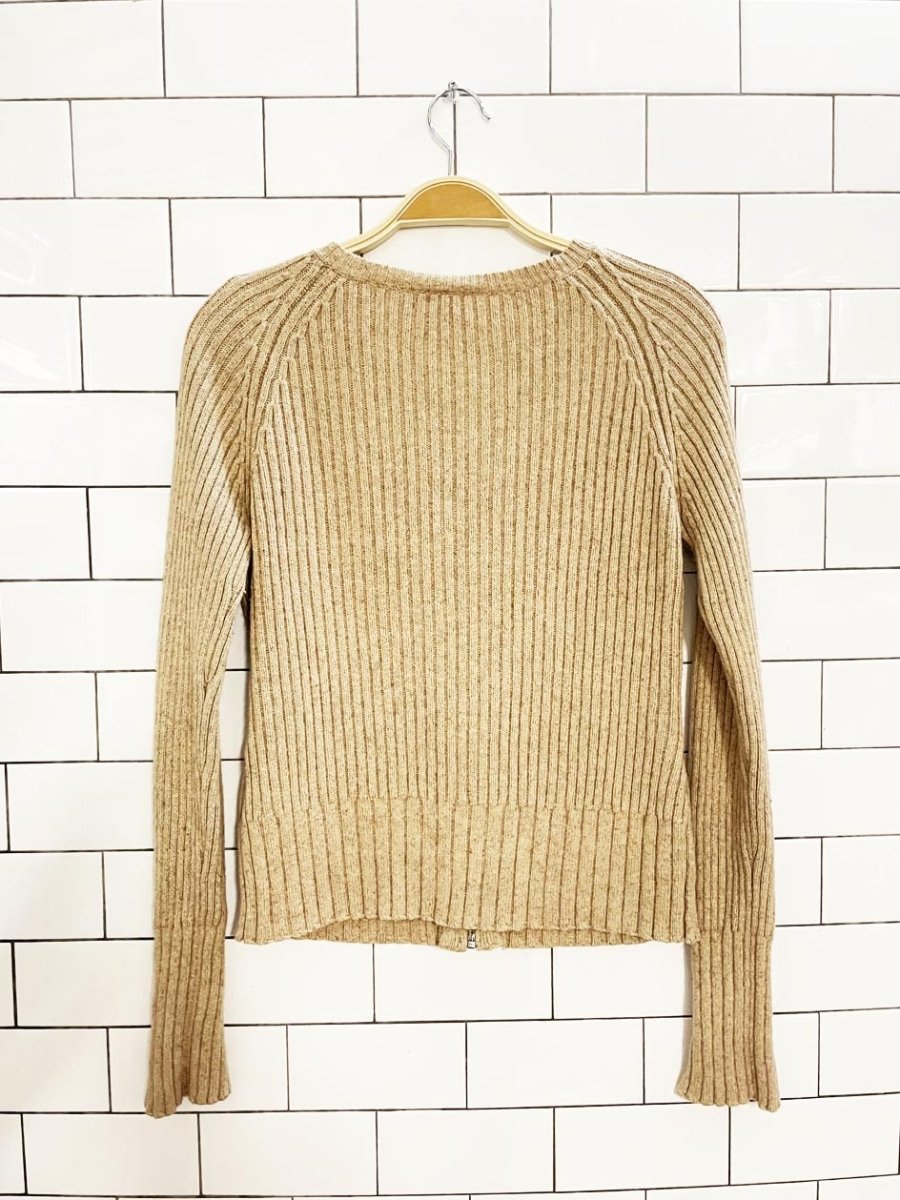 vintage 00s jacob wool - blend chunky rib knit full zip cardigan - good market thrift store