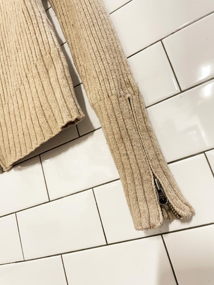 vintage 00s jacob wool - blend chunky rib knit full zip cardigan - good market thrift store