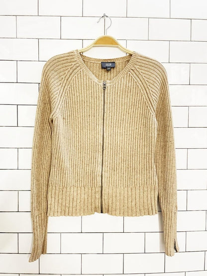 vintage 00s jacob wool - blend chunky rib knit full zip cardigan - good market thrift store
