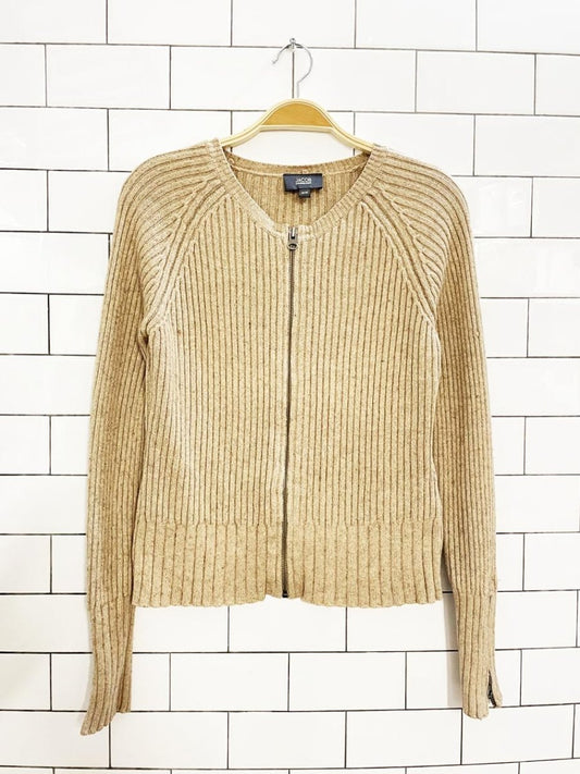 vintage 00s jacob wool - blend chunky rib knit full zip cardigan - good market thrift store
