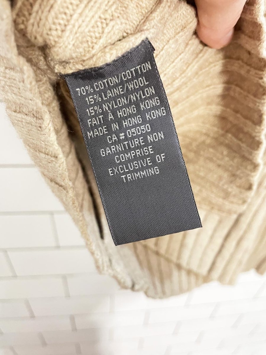 vintage 00s jacob wool - blend chunky rib knit full zip cardigan - good market thrift store