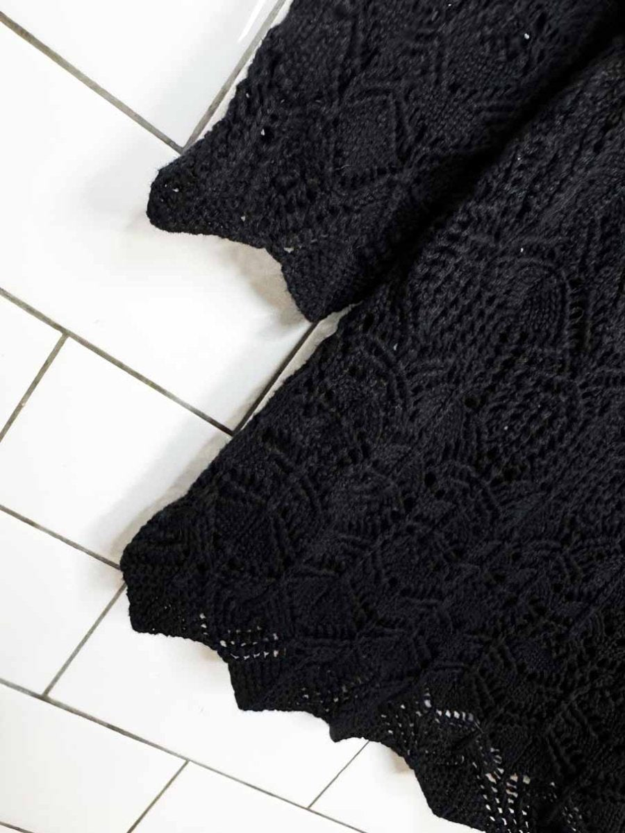 vintage 00s jeanne pierre crochet loose knit long sleeve top - good market thrift store