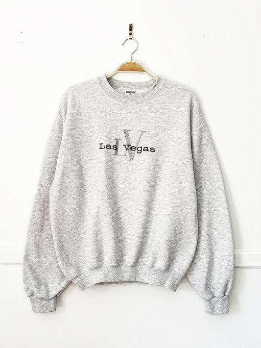 vintage 00s jerzees las vegas spell out fleece sweatshirt - good market thrift store