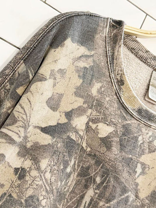 vintage 00s jerzees outdoors camouflage crewneck sweatshirt - good market thrift store