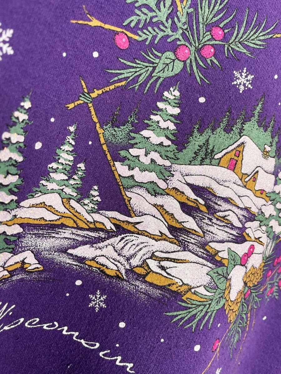 vintage 00s jerzees wisconsin winter cottage sweatshirt - good market thrift store