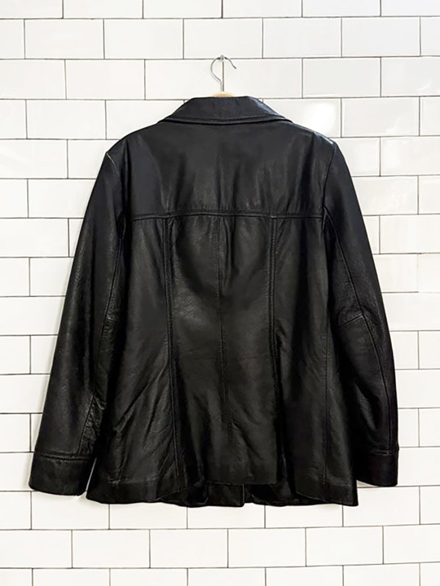 vintage 00s jessica full button soft leather jacket - good market thrift store