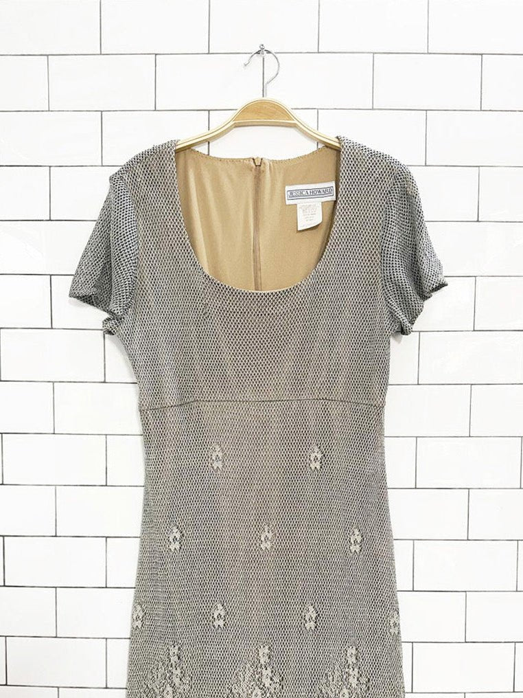 vintage 00s jessica howard metallic crochet knit maxi dress | made in USA - good market thrift store