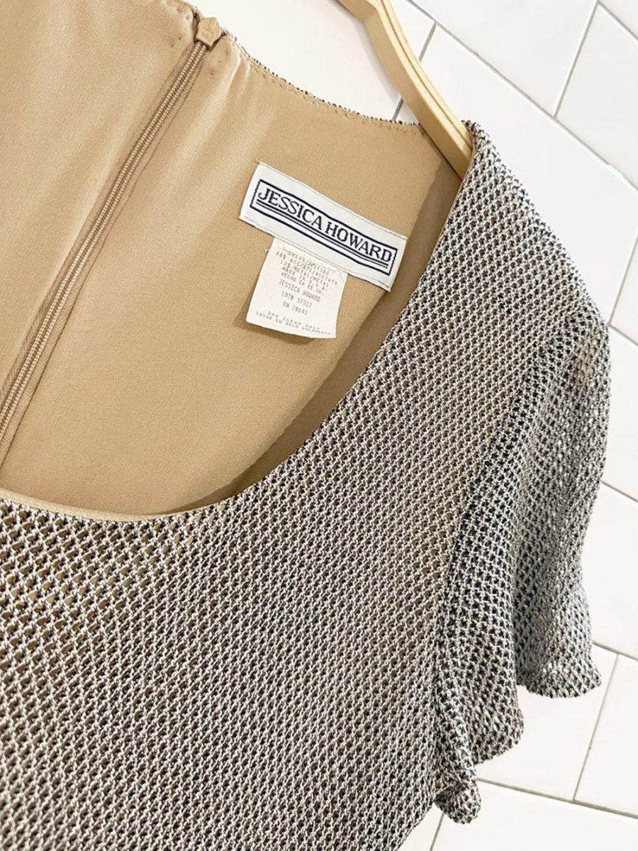 vintage 00s jessica howard metallic crochet knit maxi dress | made in USA - good market thrift store