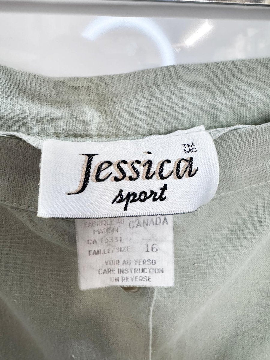 vintage 00s jessica linen-blend full button a-line midi skirt - good market thrift store