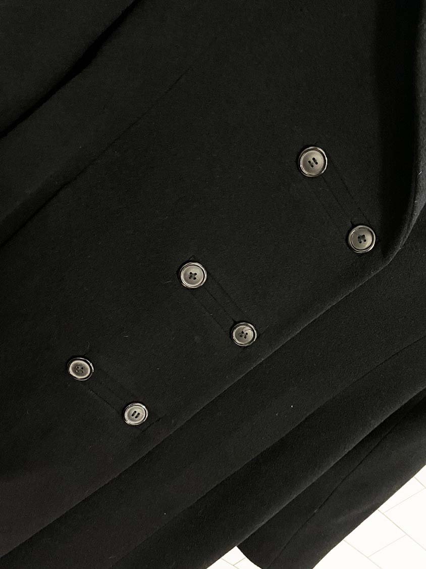 vintage 00s jessica wool - blend double breasted long coat - good market thrift store