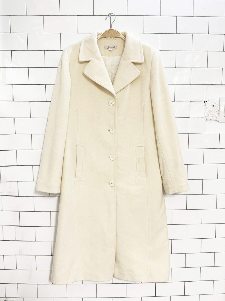 vintage 00s jessica wool - cashmere long coat - good market thrift store