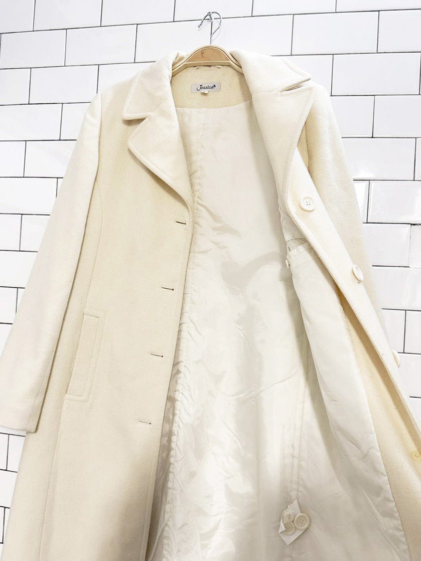 vintage 00s jessica wool - cashmere long coat - good market thrift store