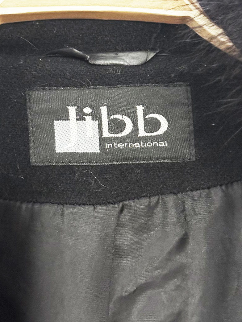 vintage 00s jibb international wool real fur collar long coat - good market thrift store