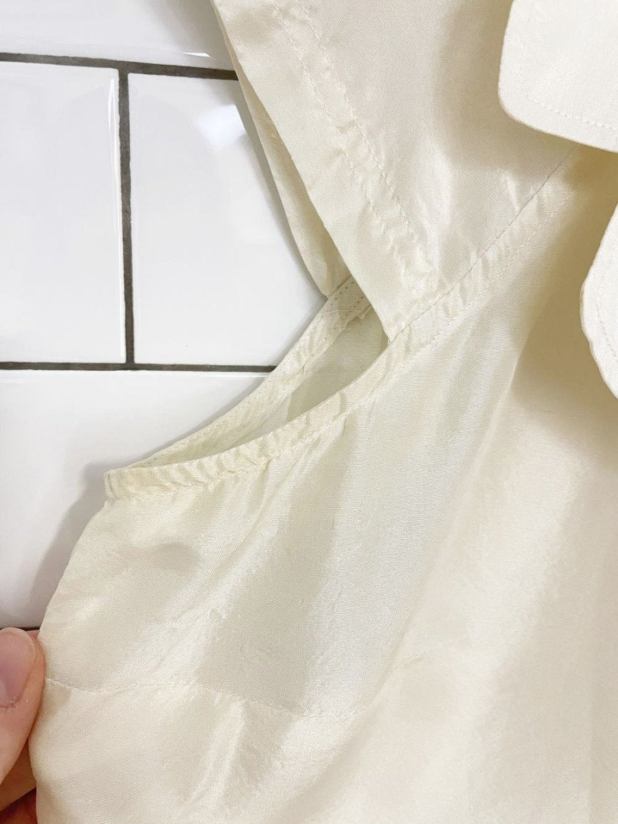 vintage 00s jones new york 100% silk cap shoulder blouse - good market thrift store