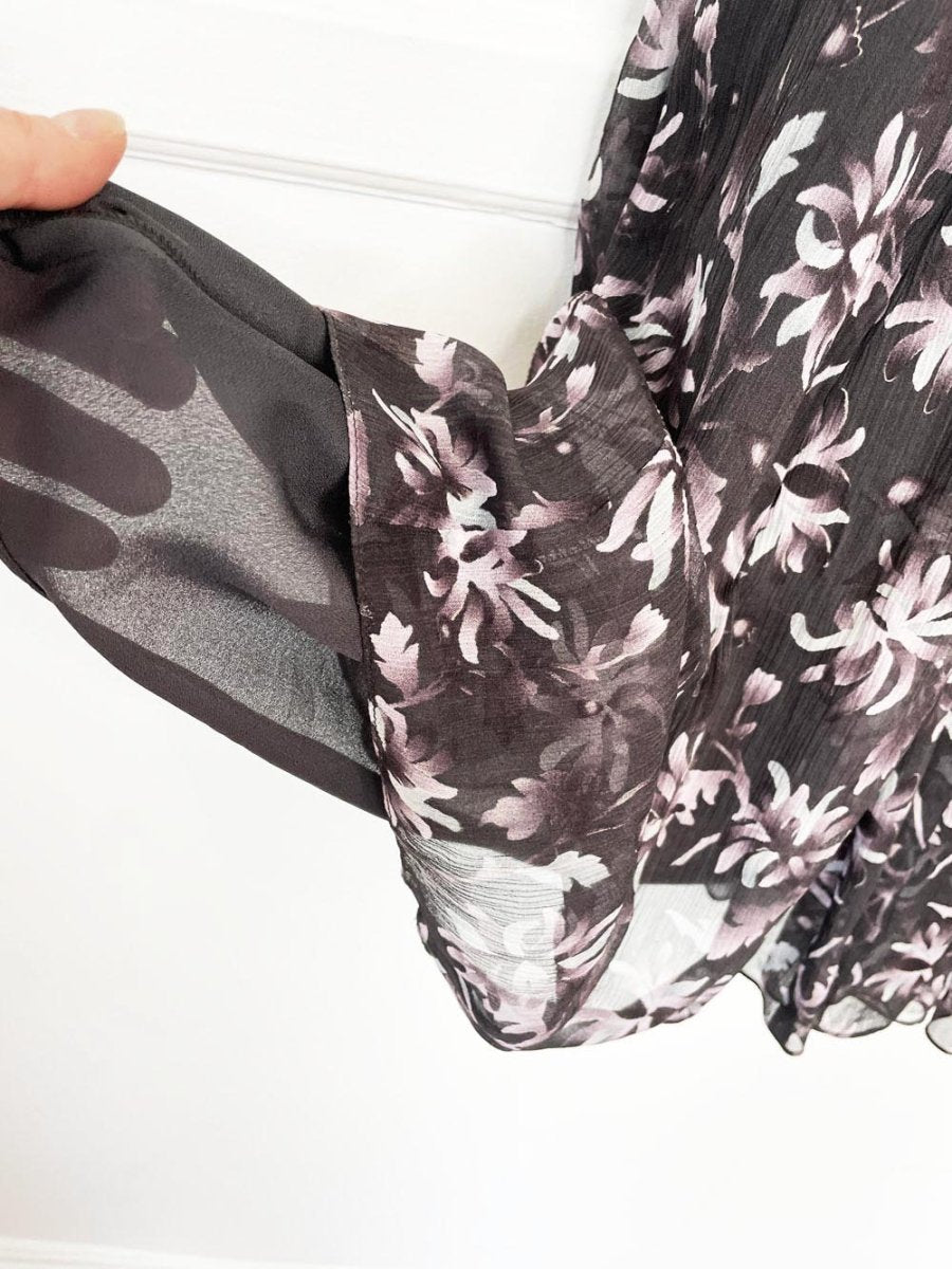vintage 00s jones new york 100% silk chiffon floral midi skirt - good market thrift store