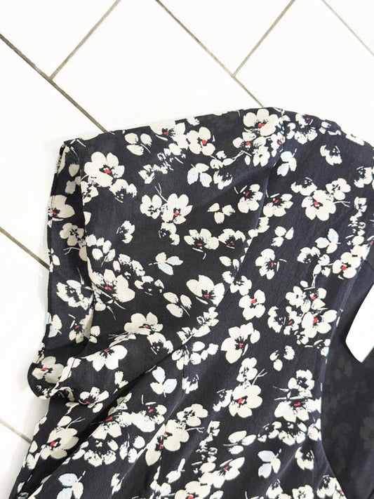 vintage 00s jones new york 100% silk floral minimal midi dress - good market thrift store