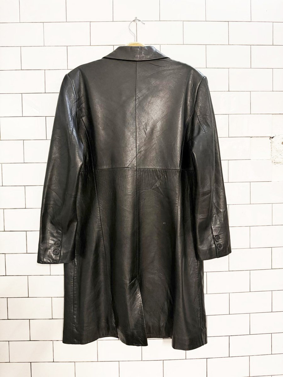 vintage 00s jones new york butter leather full button jacket | lambskin - good market thrift store