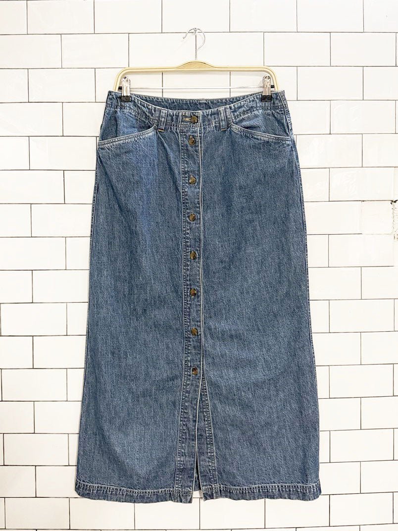 vintage 00s jones new york denim button down maxi skirt - good market thrift store