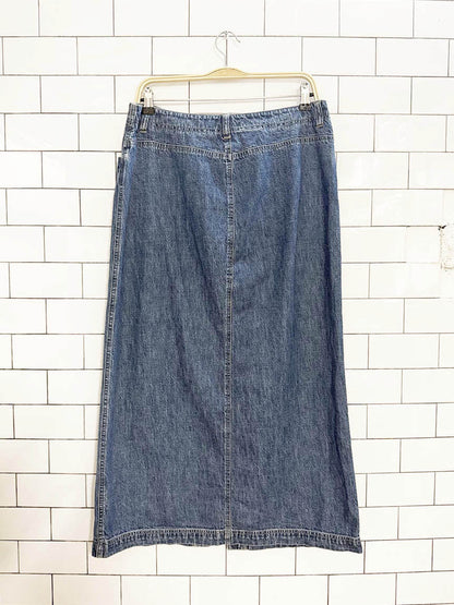 vintage 00s jones new york denim button down maxi skirt - good market thrift store
