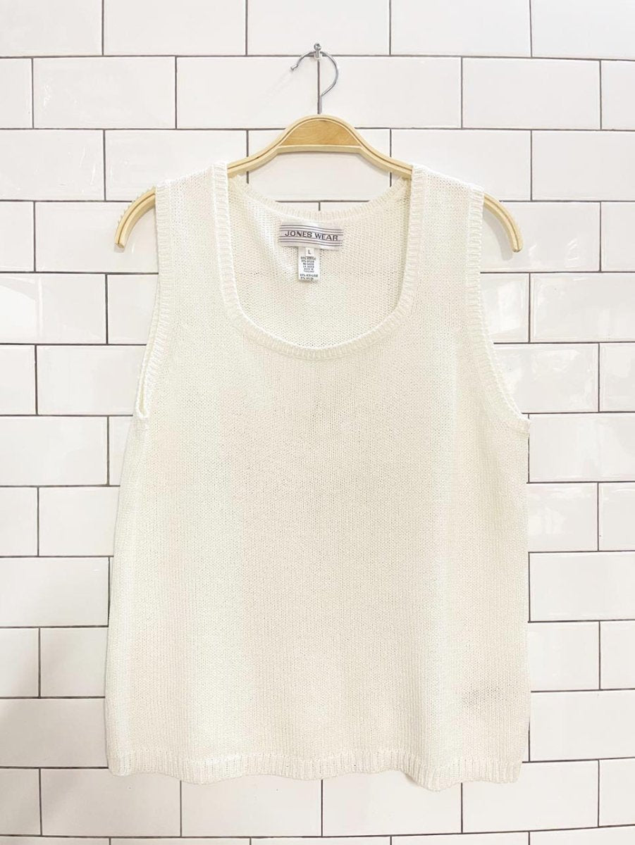 vintage 00s jones new york light knit sleeveless top - good market thrift store