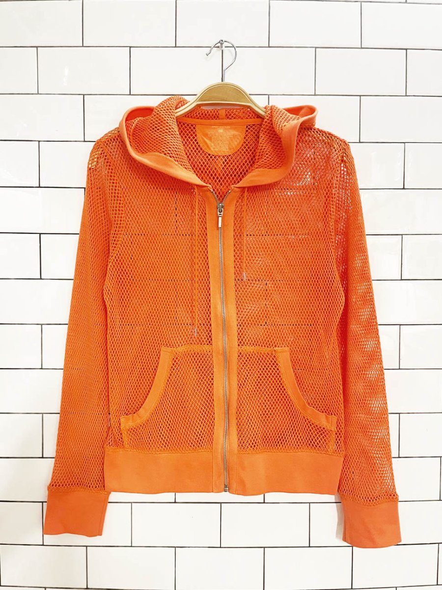 vintage 00s jones new york loose crochet knit full zip beach hoodie - good market thrift store