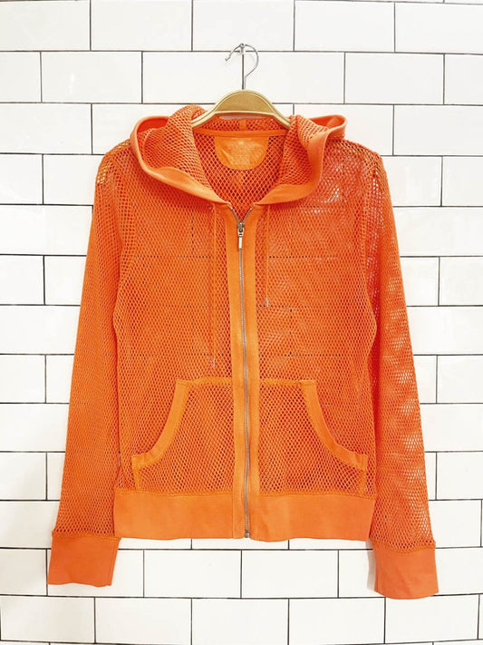 vintage 00s jones new york loose crochet knit full zip beach hoodie - good market thrift store