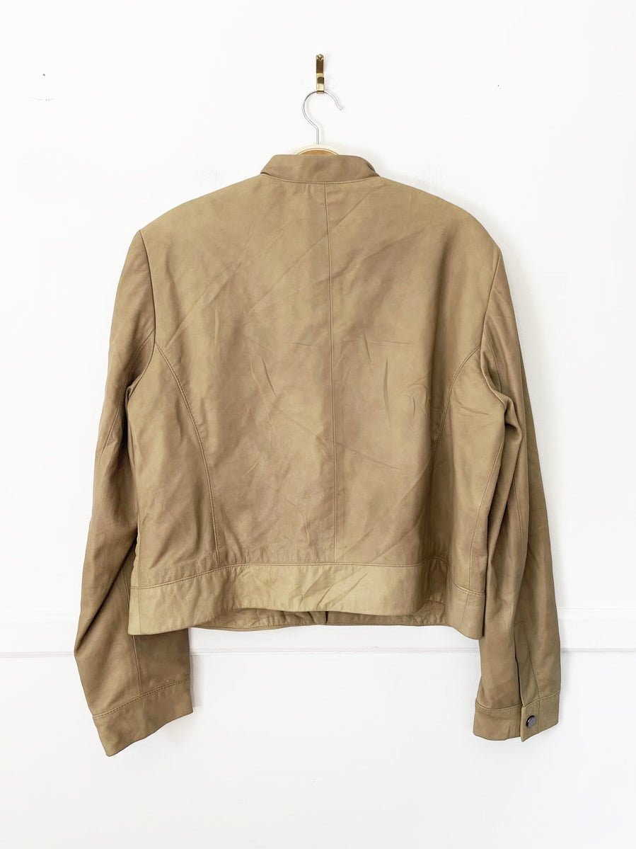 vintage 00s jones new york minimal soft leather biker jacket | lambskin - good market thrift store
