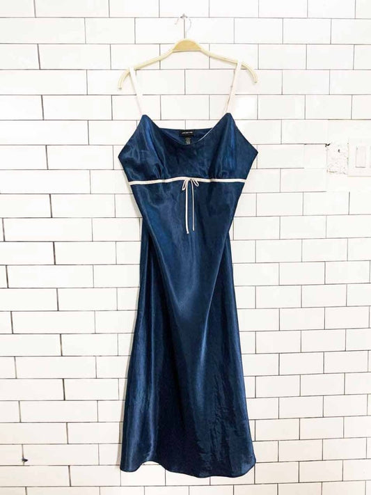 vintage 00s jones new york satin bow slip midi dress - good market thrift store