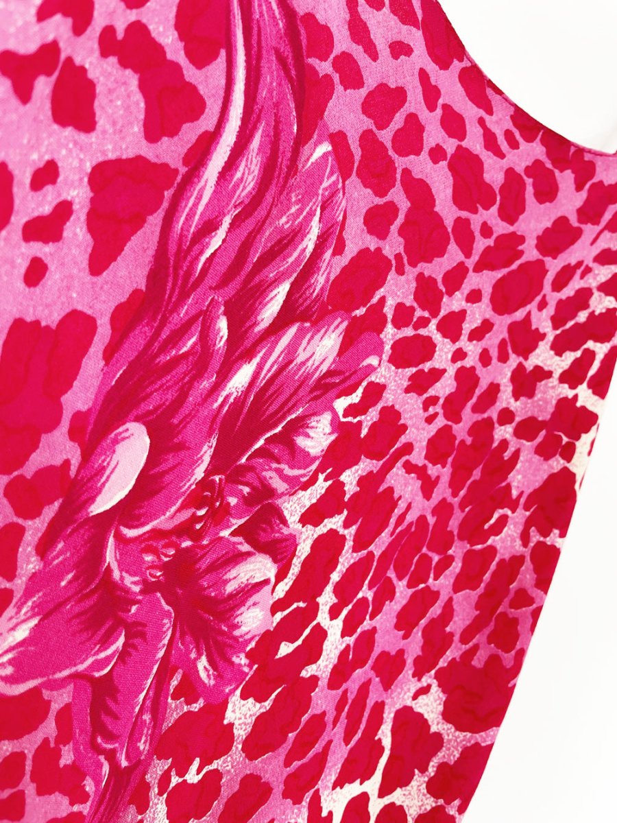 vintage 00s joseph ribkoff animal print floral midi slip dress - good market thrift store