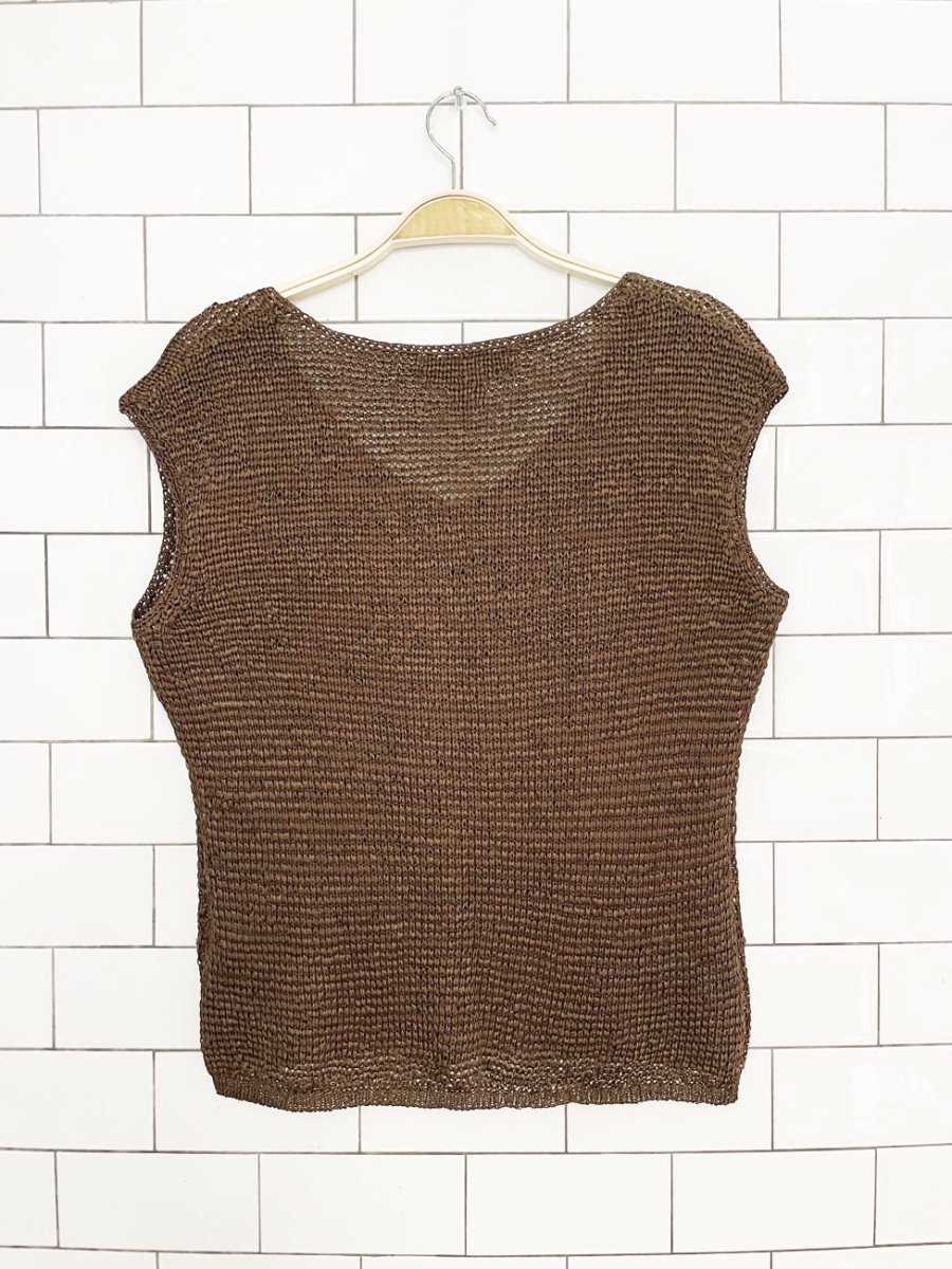 vintage 00s josephine chaus stretchy knit sleeveless top - good market thrift store