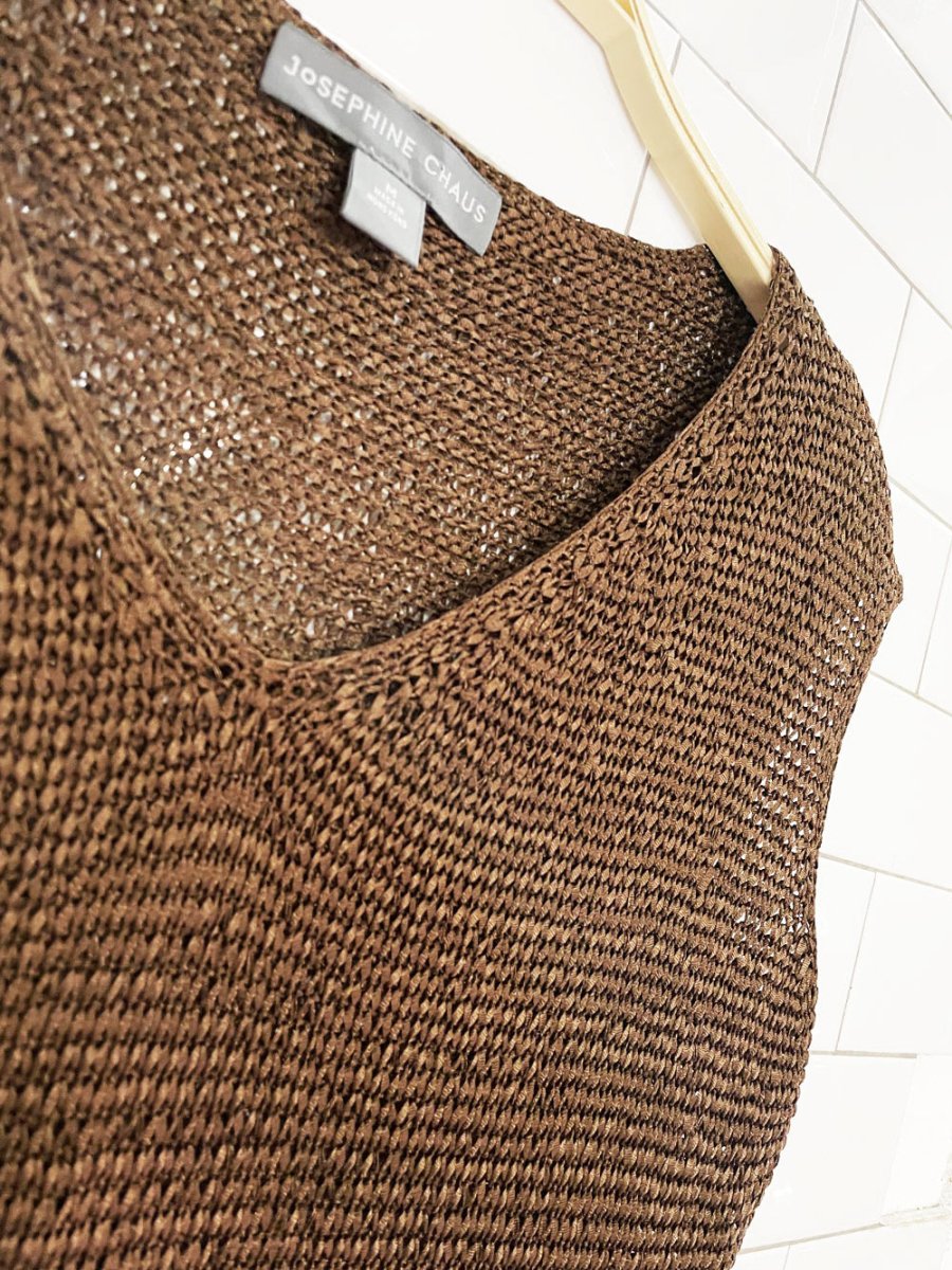 vintage 00s josephine chaus stretchy knit sleeveless top - good market thrift store