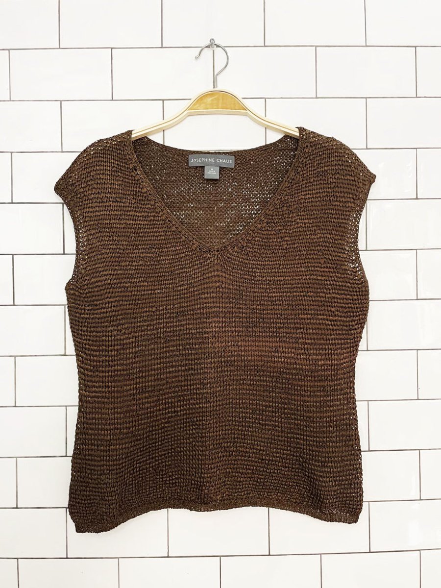 vintage 00s josephine chaus stretchy knit sleeveless top - good market thrift store