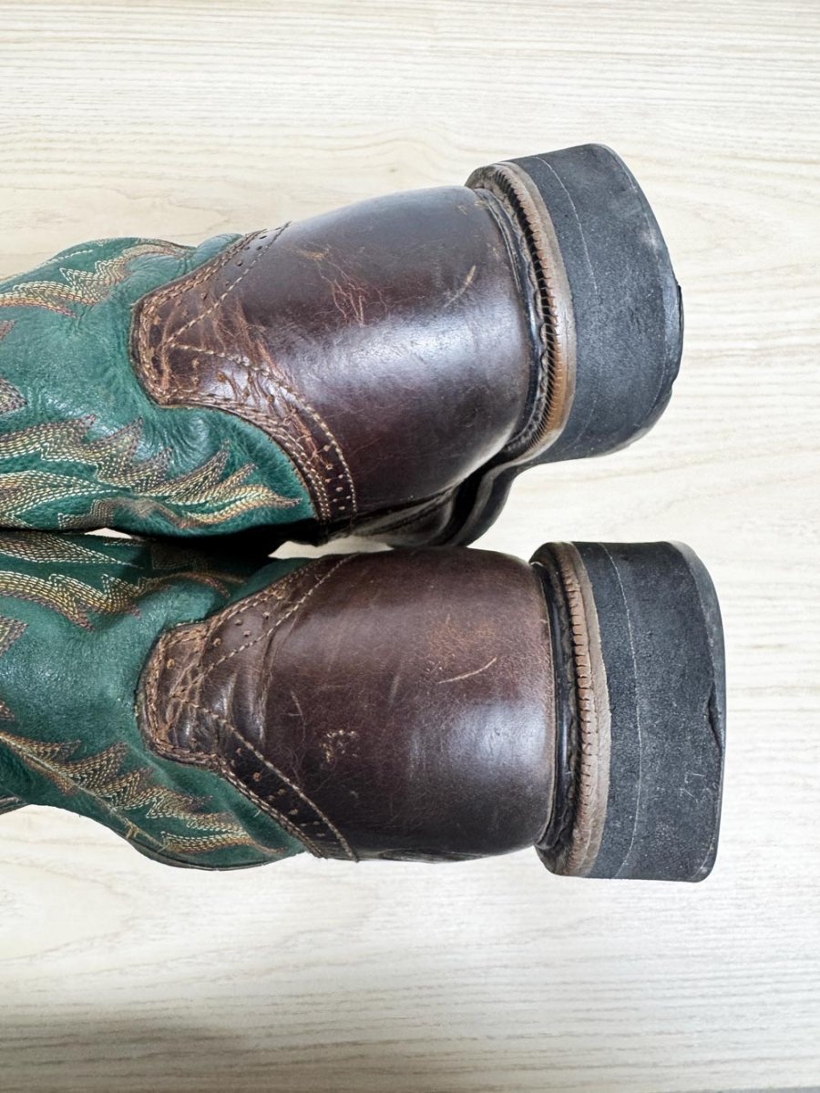 vintage 00s justin two-tone leather cowboy boots | western - good market thrift store