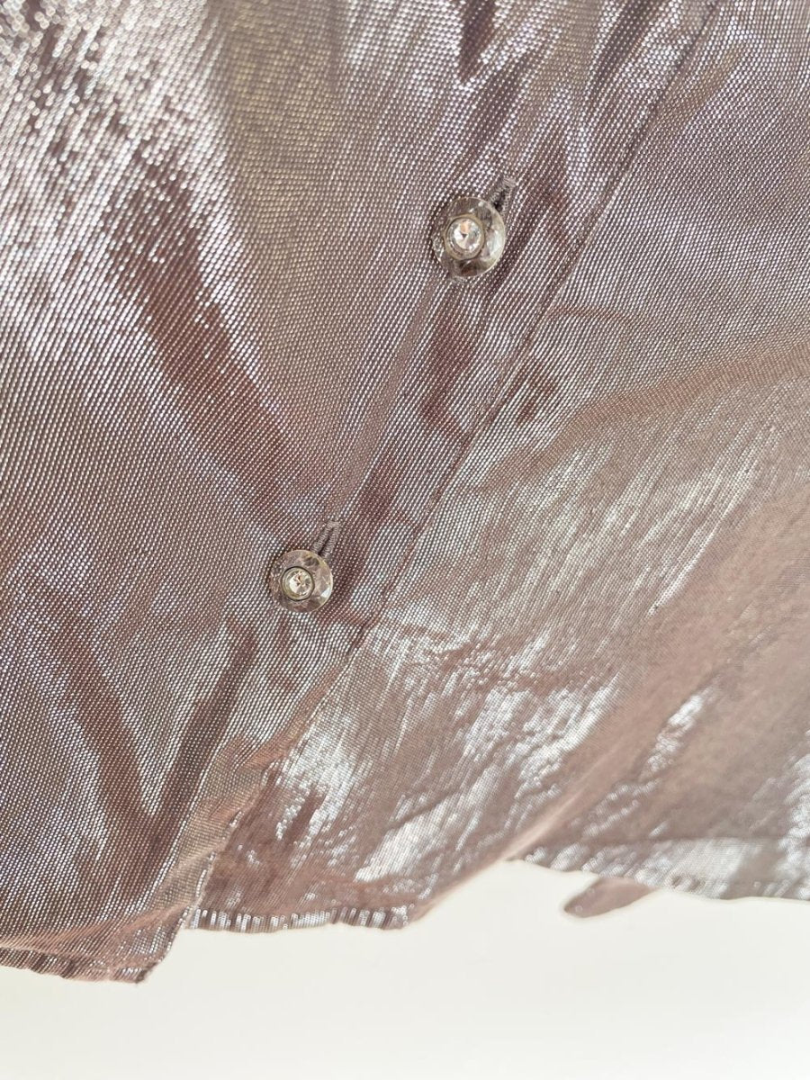 vintage 00s kasper silver bells metallic fitted blouse - good market thrift store