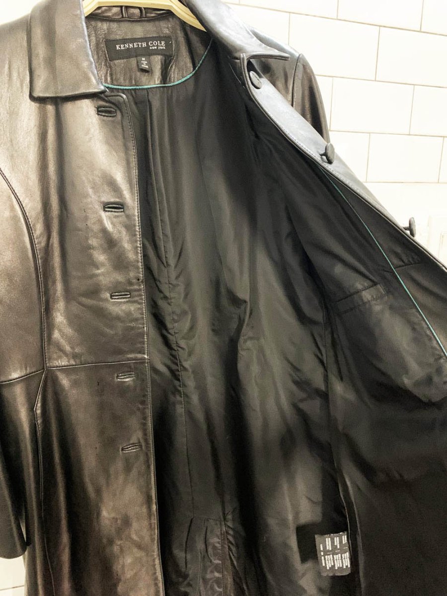 vintage 00s kenneth cole ny butter leather full button long jacket | lambskin - good market thrift store