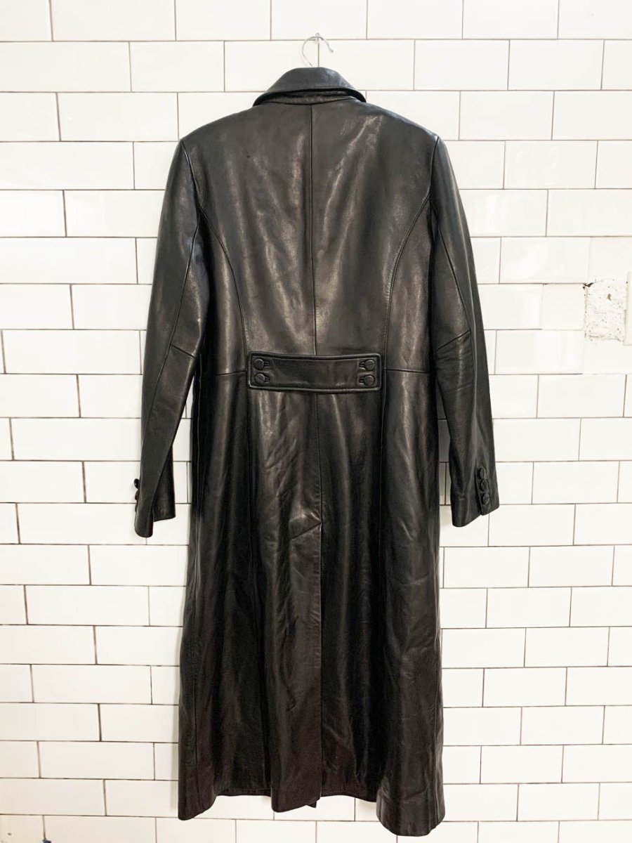 vintage 00s kenneth cole ny butter leather full button long jacket | lambskin - good market thrift store