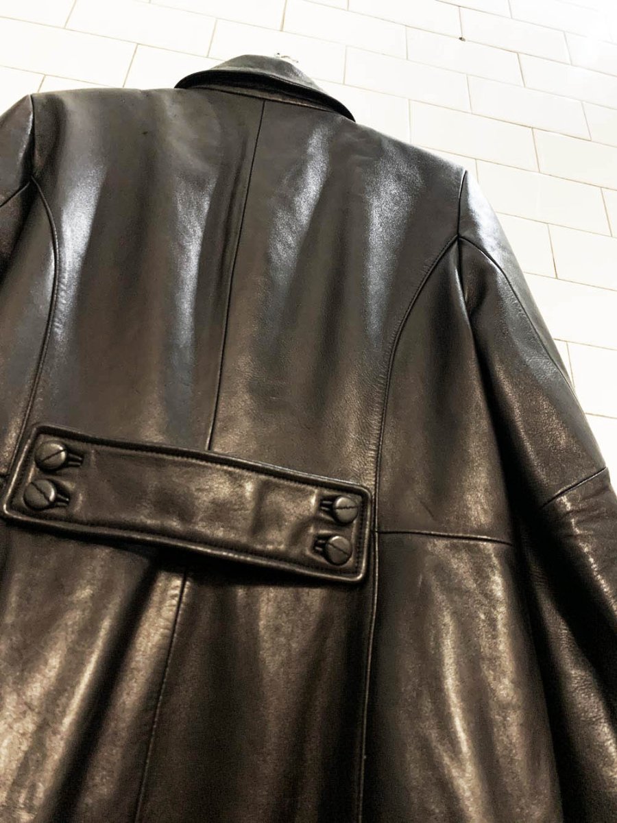 vintage 00s kenneth cole ny butter leather full button long jacket | lambskin - good market thrift store