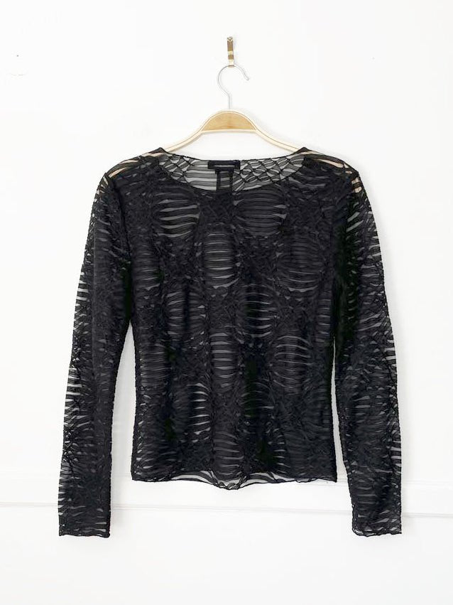 vintage 00s kenneth cole ny sheer striped long sleeve shirt - good market thrift store