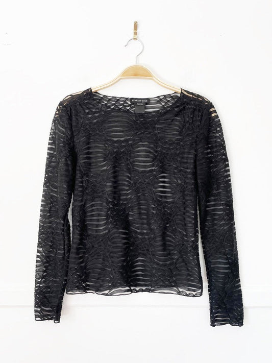 vintage 00s kenneth cole ny sheer striped long sleeve shirt - good market thrift store