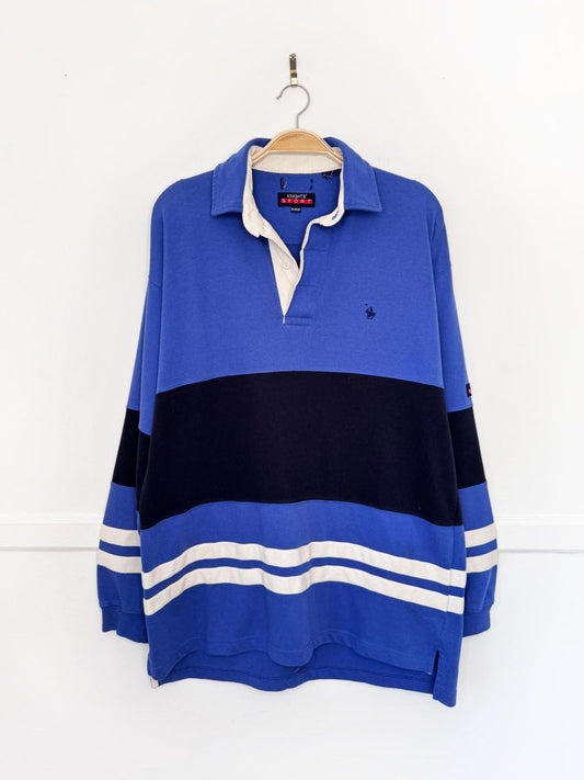 vintage 00s knights sport rugby colour block long sleeve shirt - good market thrift store