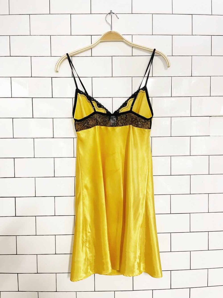 vintage 00s la senza lace trim slip mini dress - good market thrift store