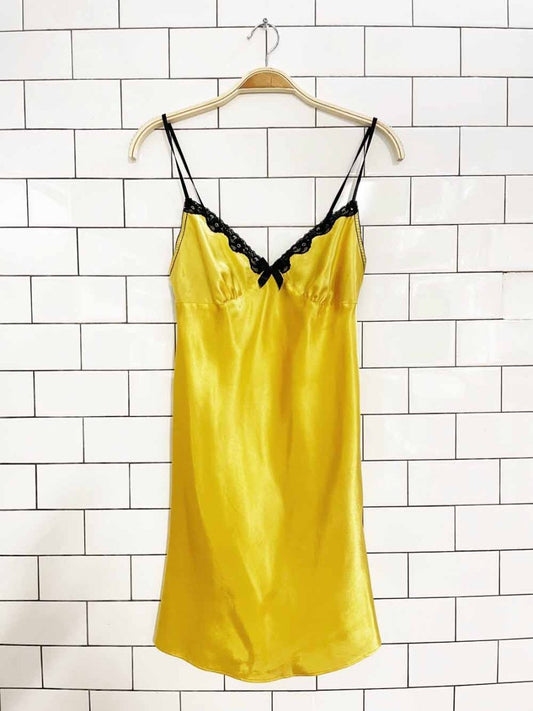 vintage 00s la senza lace trim slip mini dress - good market thrift store