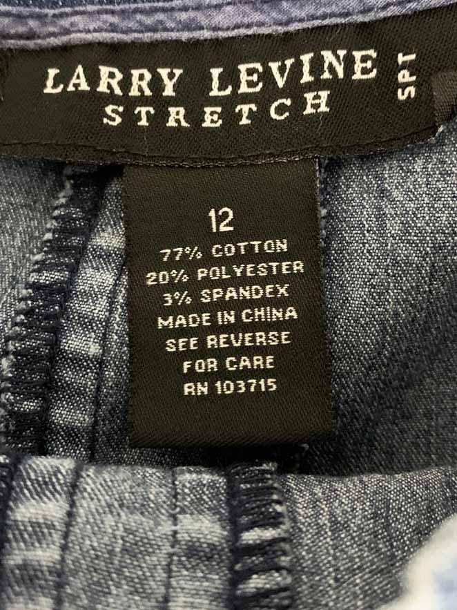 vintage 00s larry levine stretch panelled flare denim knee-length skirt - good market thrift store