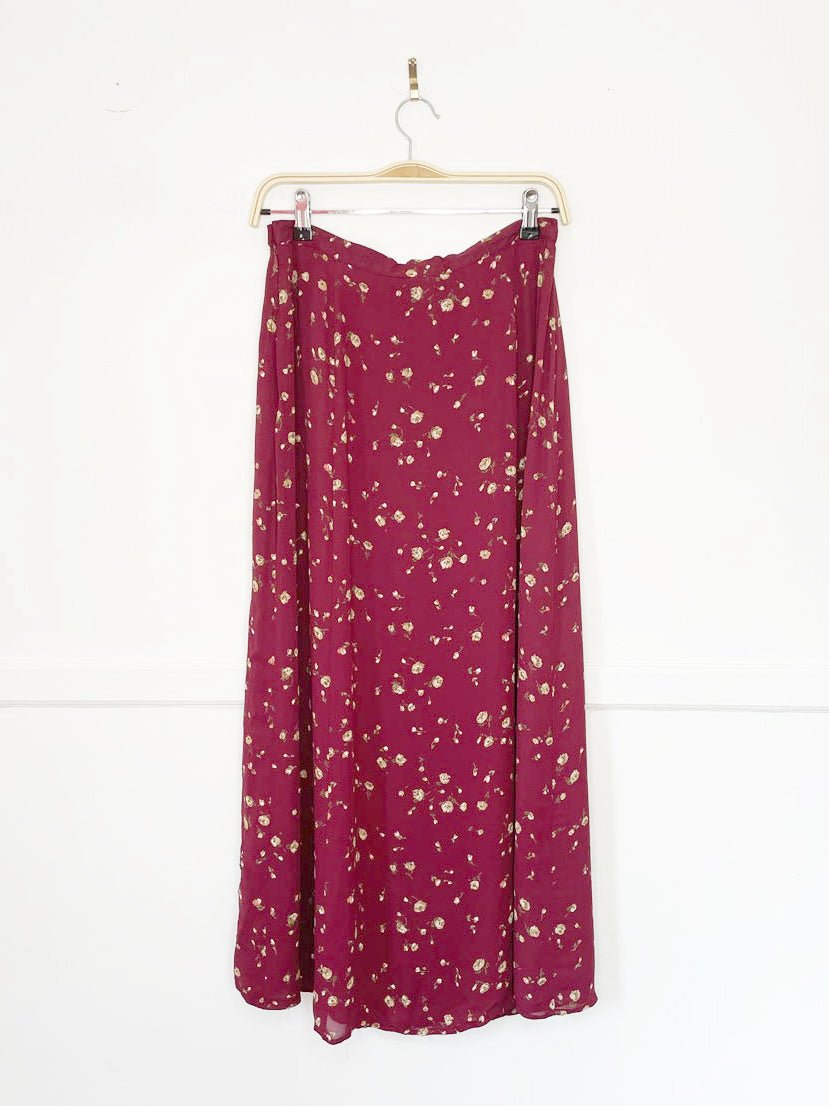 vintage 00s laura ashley micro floral midi skirt - good market thrift store