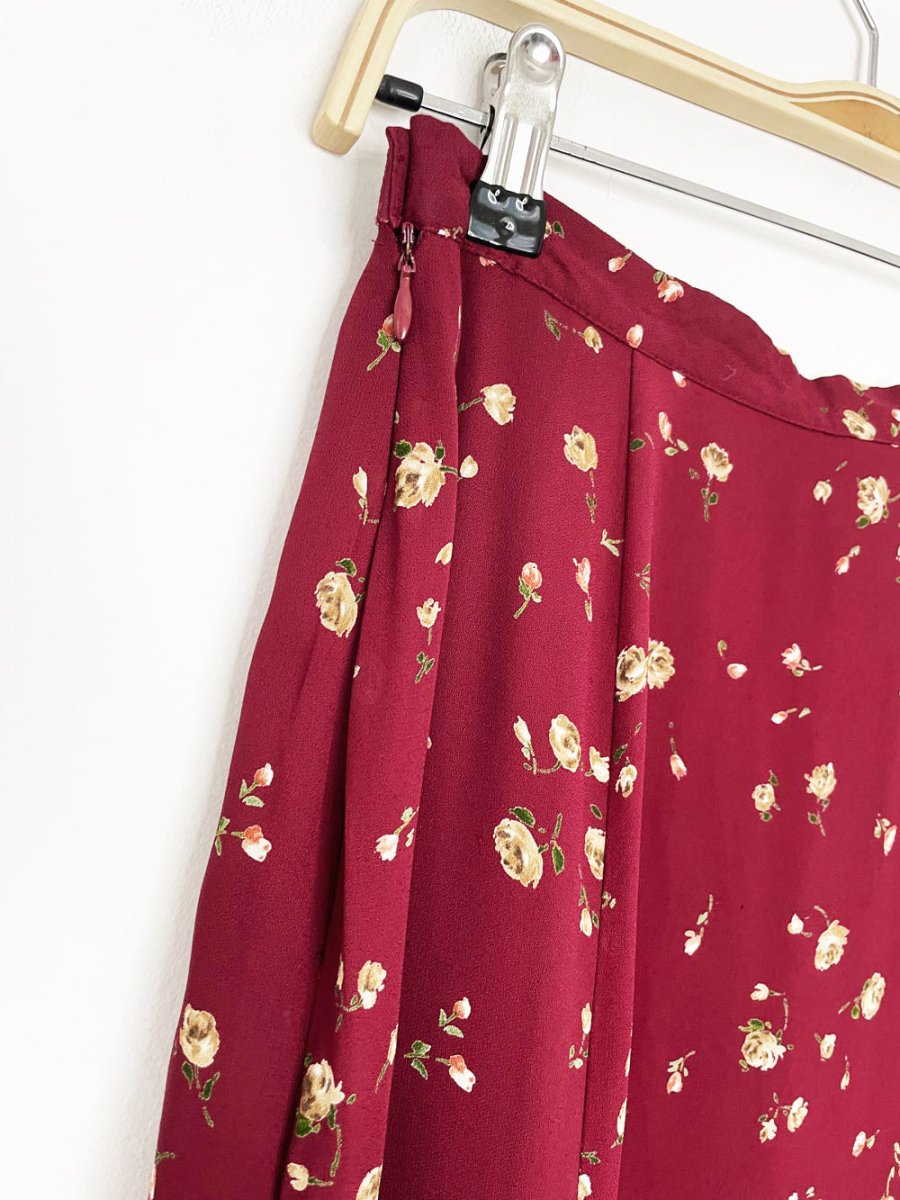 vintage 00s laura ashley micro floral midi skirt - good market thrift store